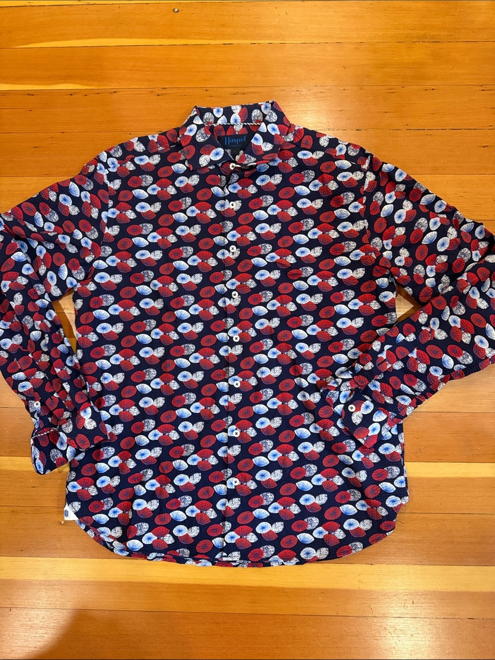 Haspel Seersucker Jellyfish Casual Shirt